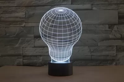 Ampul 3D LED İllüzyon Gece Lambası Ücretsiz Vektör CDR çizimi