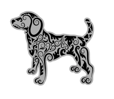 Mandala Tarzı Köpek Ücretsiz Vektör CDR çizimi