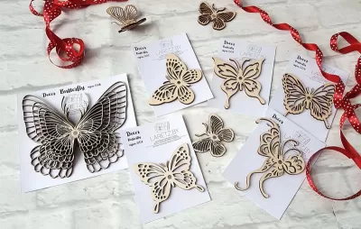 Dekoratif Kelebek CNC Lazer Ücretsiz Vektör CDR çizimi