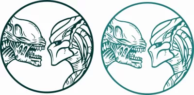 Uzaylılara Karşı Predator Etiketi Ücretsiz Vektör CDR çizimi