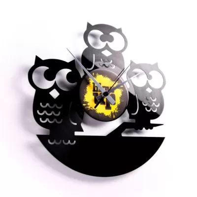 Disko Duvar Saati Gufi dxf dosyası DXF çizimi