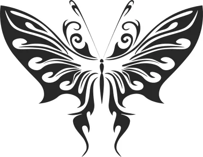 Kelebek Ücretsiz Vektörel Çizim DXF Dosyası DXF çizimi