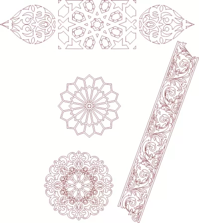 Kusursuz İslami Fas desenleri DXF dosyası DXF çizimi