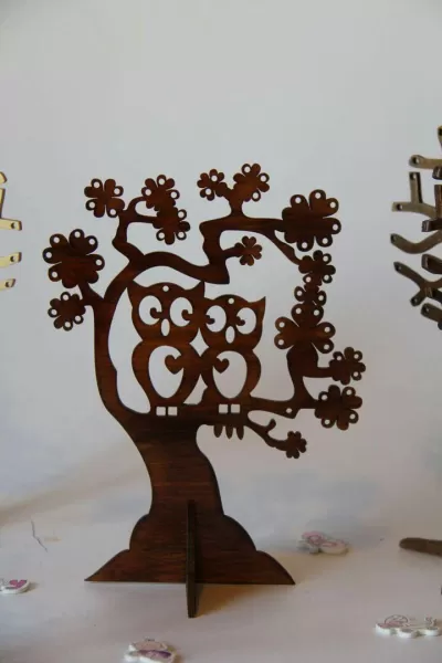 Kuşlu Ağaç CNC Router Planı Ücretsiz Vektör CDR çizimi