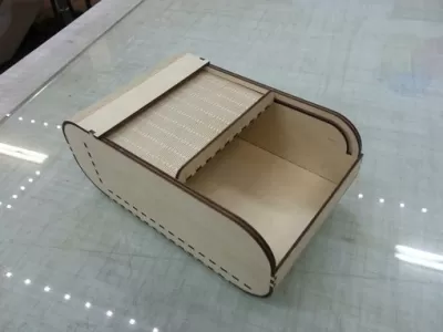 Lazer kesim CNC şablonu ücretsiz vektör rolltop kutu CDR çizimi